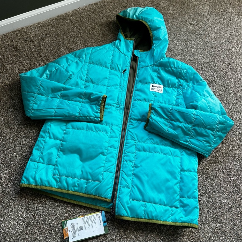 cotopaxi Olive Green Jacket with Teal Lining - Picture 3 of 12